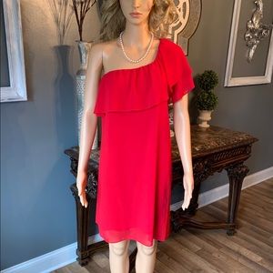 One shoulder ruffle dress